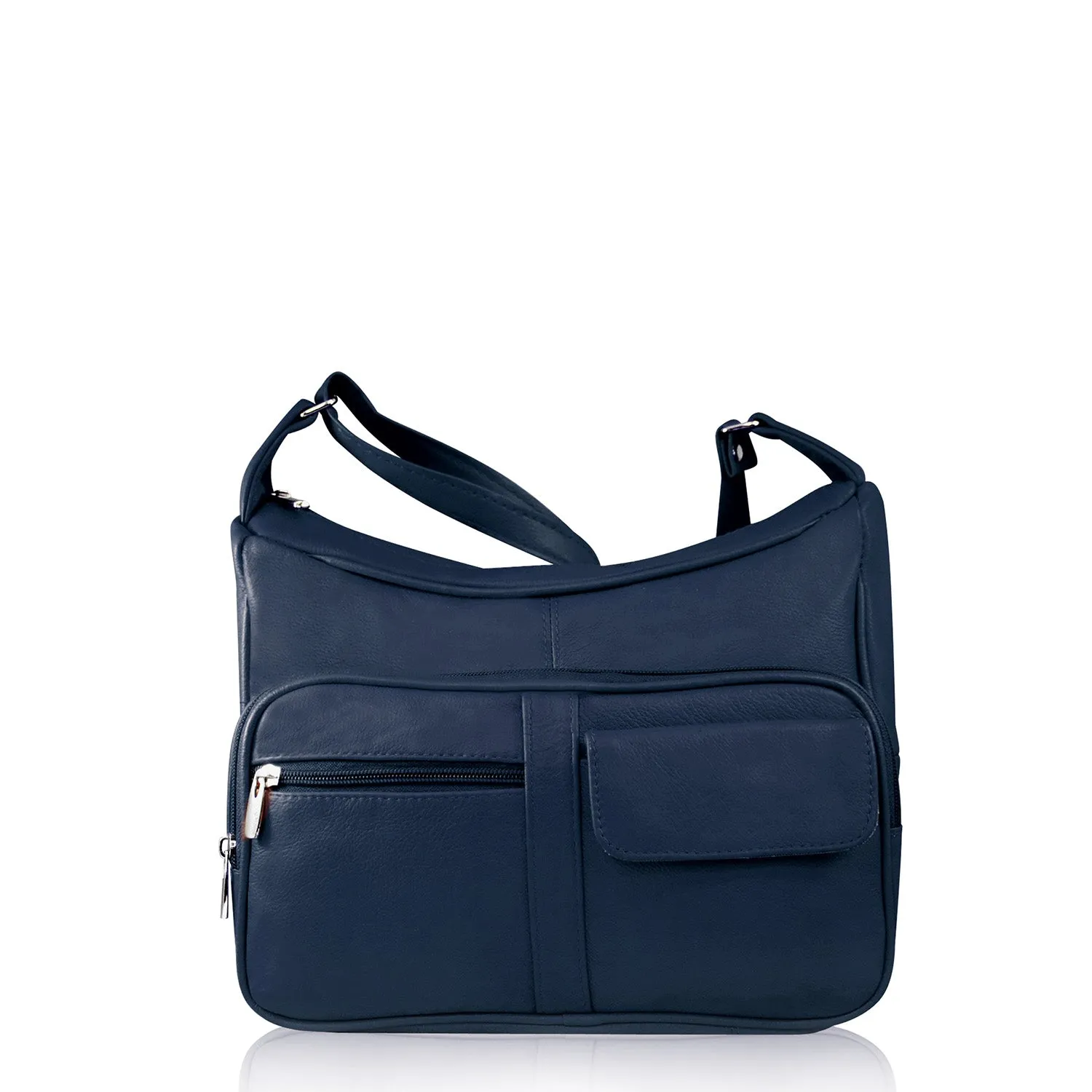 Genuine Leather Purse with Cross Body Shoulder Strap