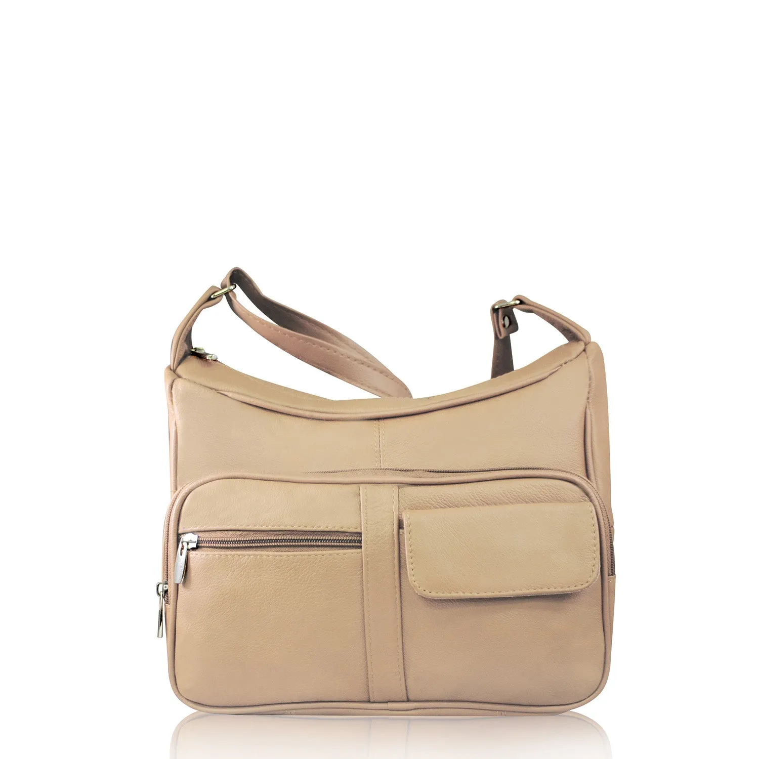 Genuine Leather Purse with Cross Body Shoulder Strap