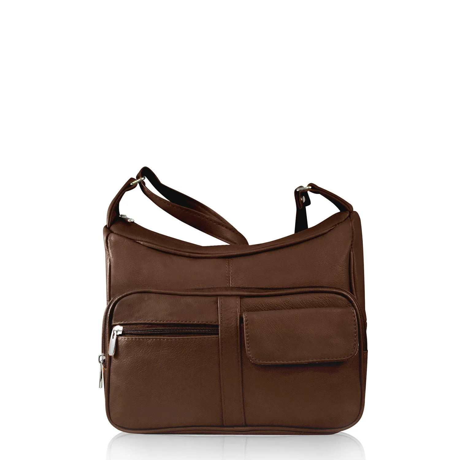 Genuine Leather Purse with Cross Body Shoulder Strap