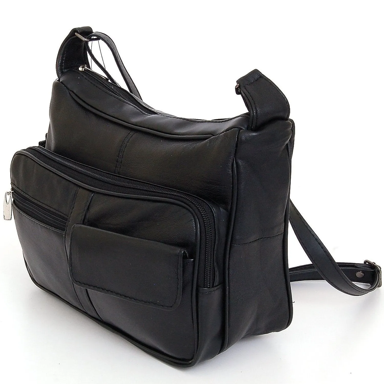 Genuine Leather Purse with Cross Body Shoulder Strap