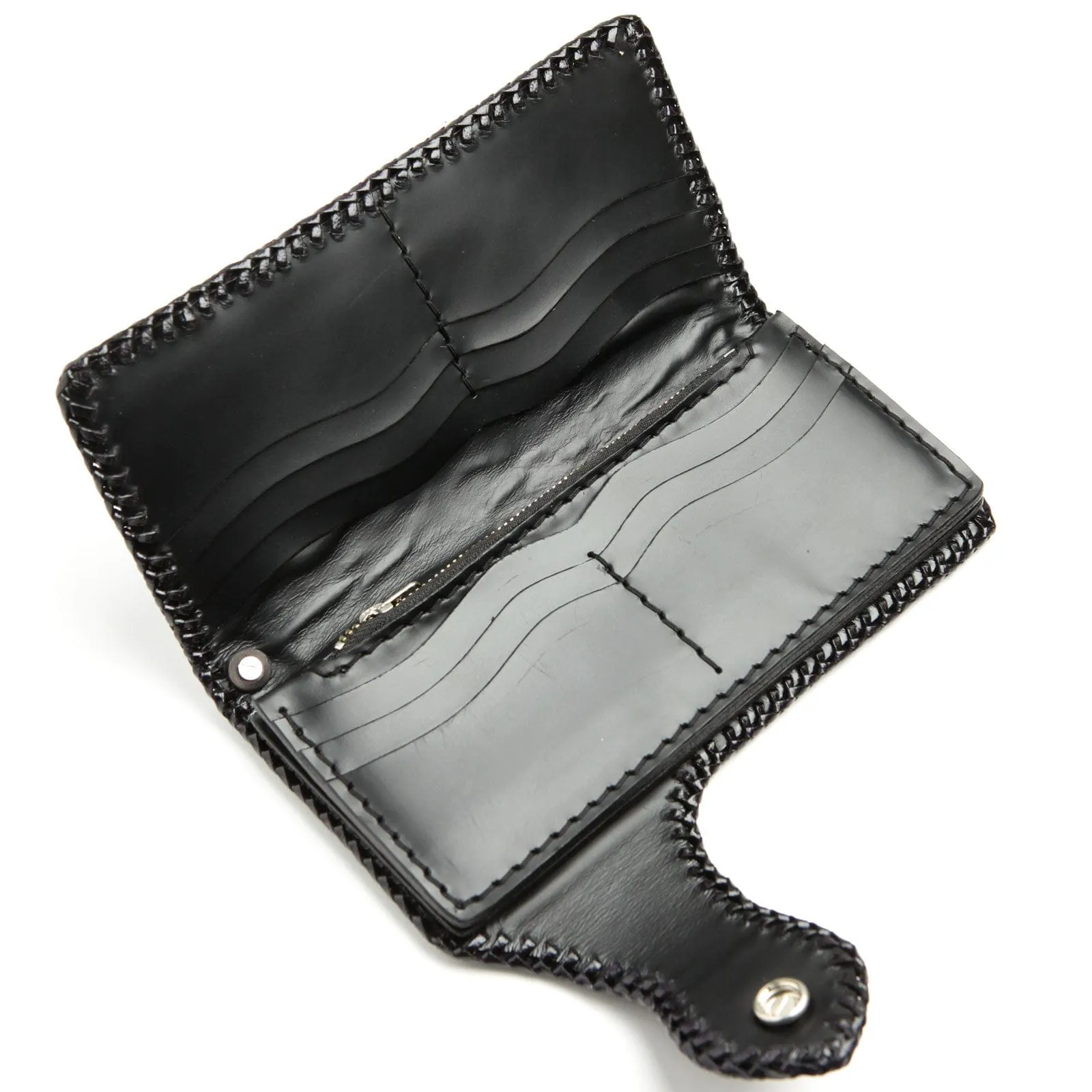 Genuine Stingray Leather Silver Dragon Concho Big Biker Wallet