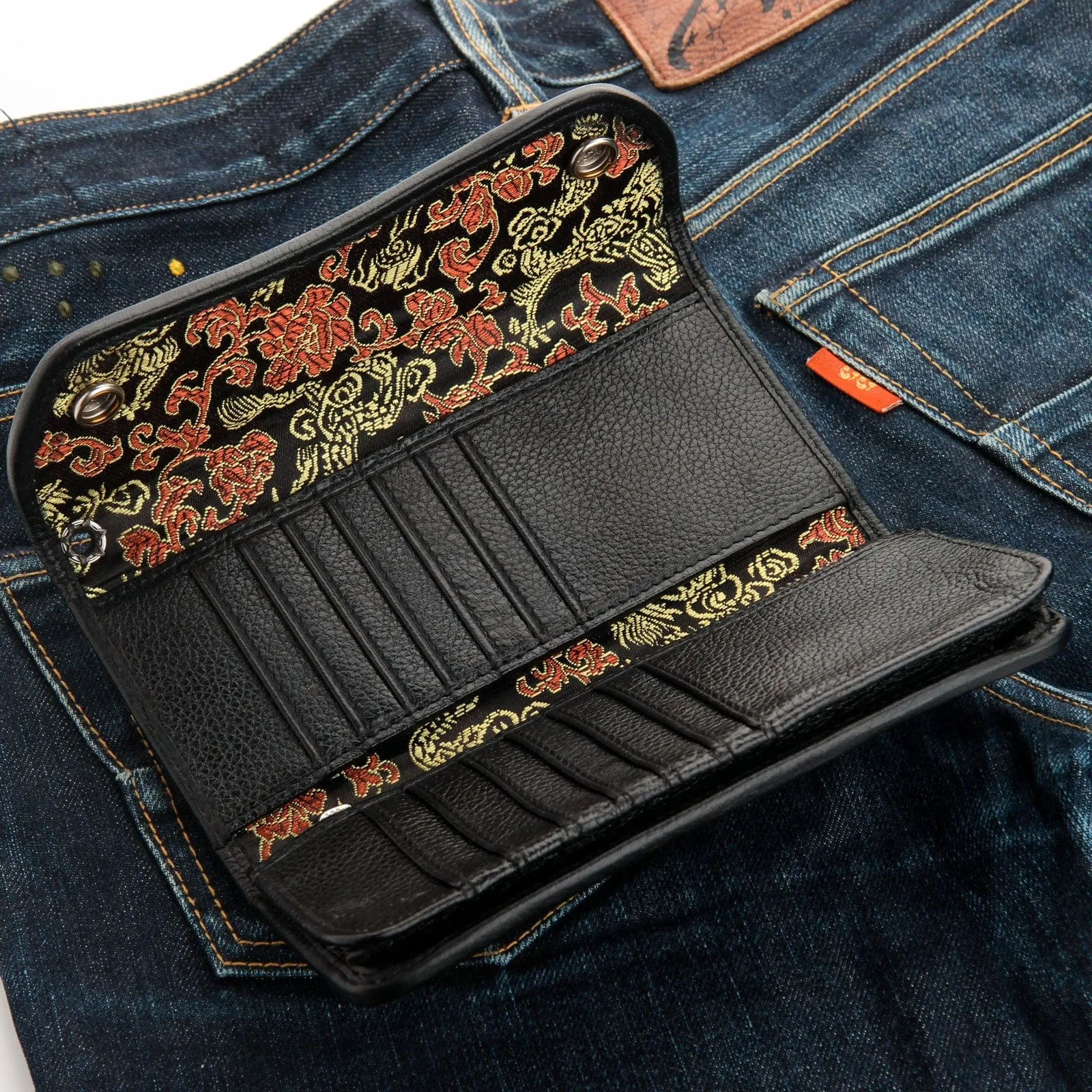 Genuine Stingray Leather Trifold Biker Leather Wallet