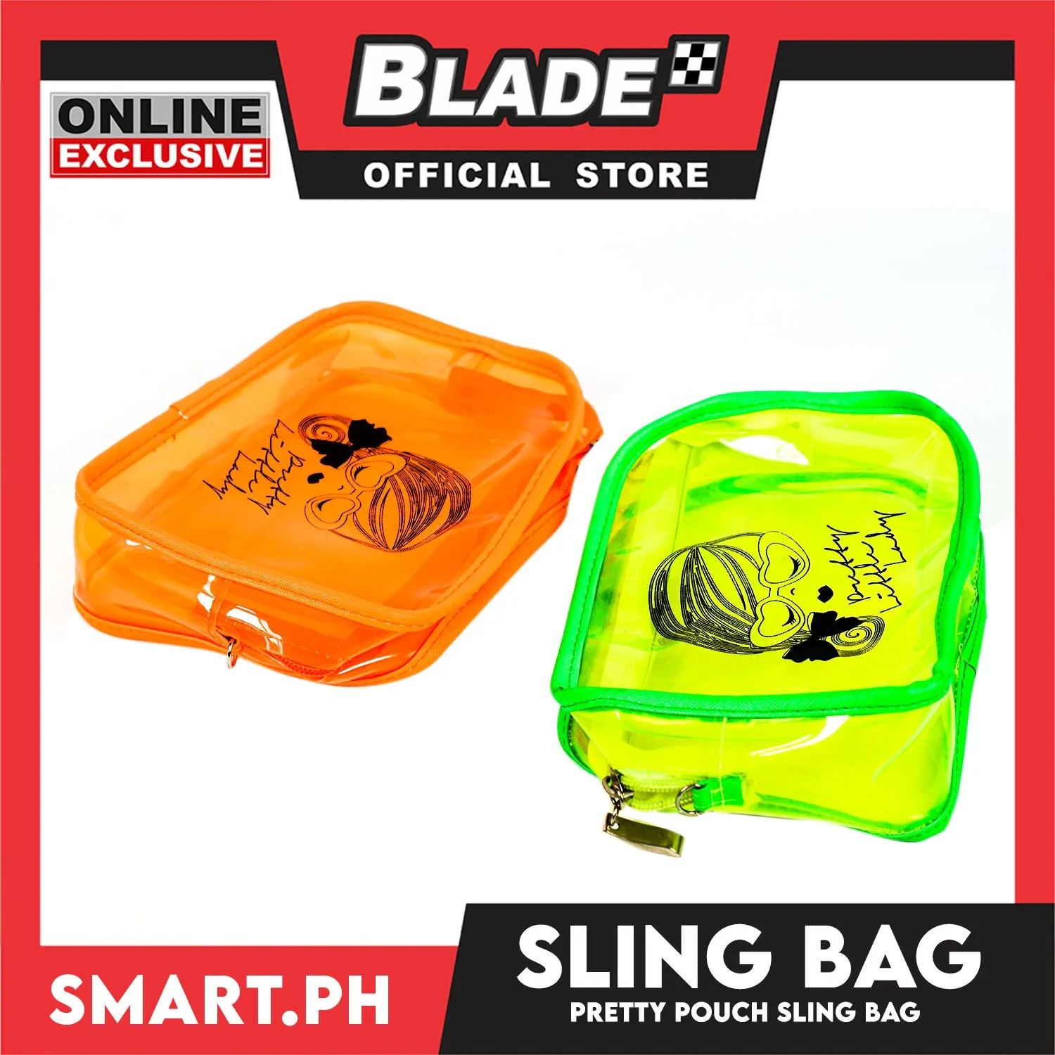 Gifts Bag Sling Pouch Pretty Neon Transparent (Assorted Colors)