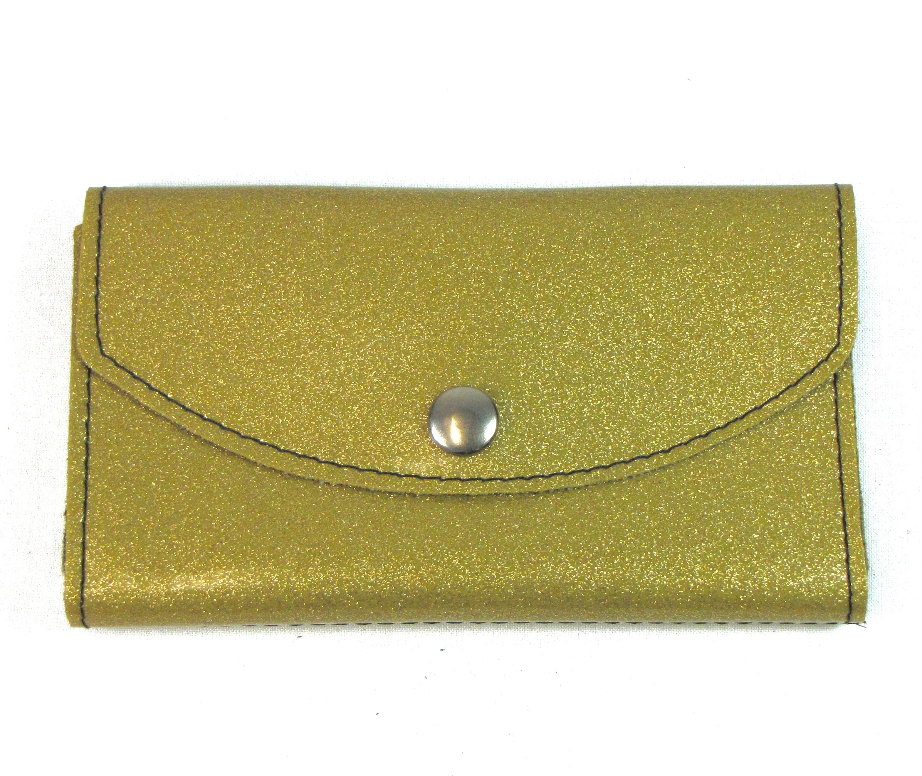 GO702-GO  Glitter Ladies Organizer Wallet- Gold