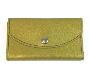GO702-GO  Glitter Ladies Organizer Wallet- Gold