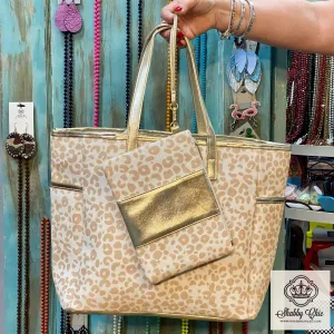 Gold Leopard Tote