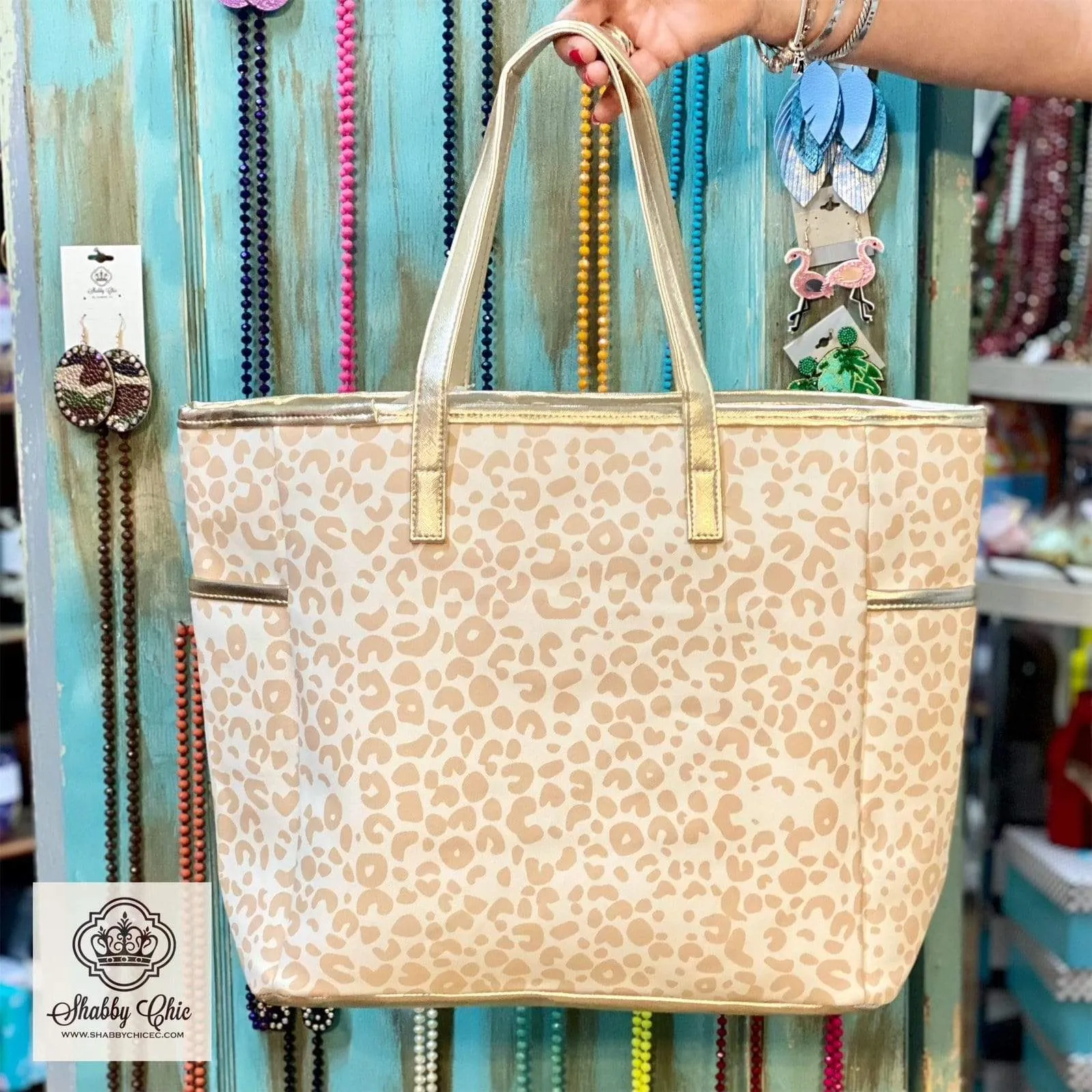Gold Leopard Tote