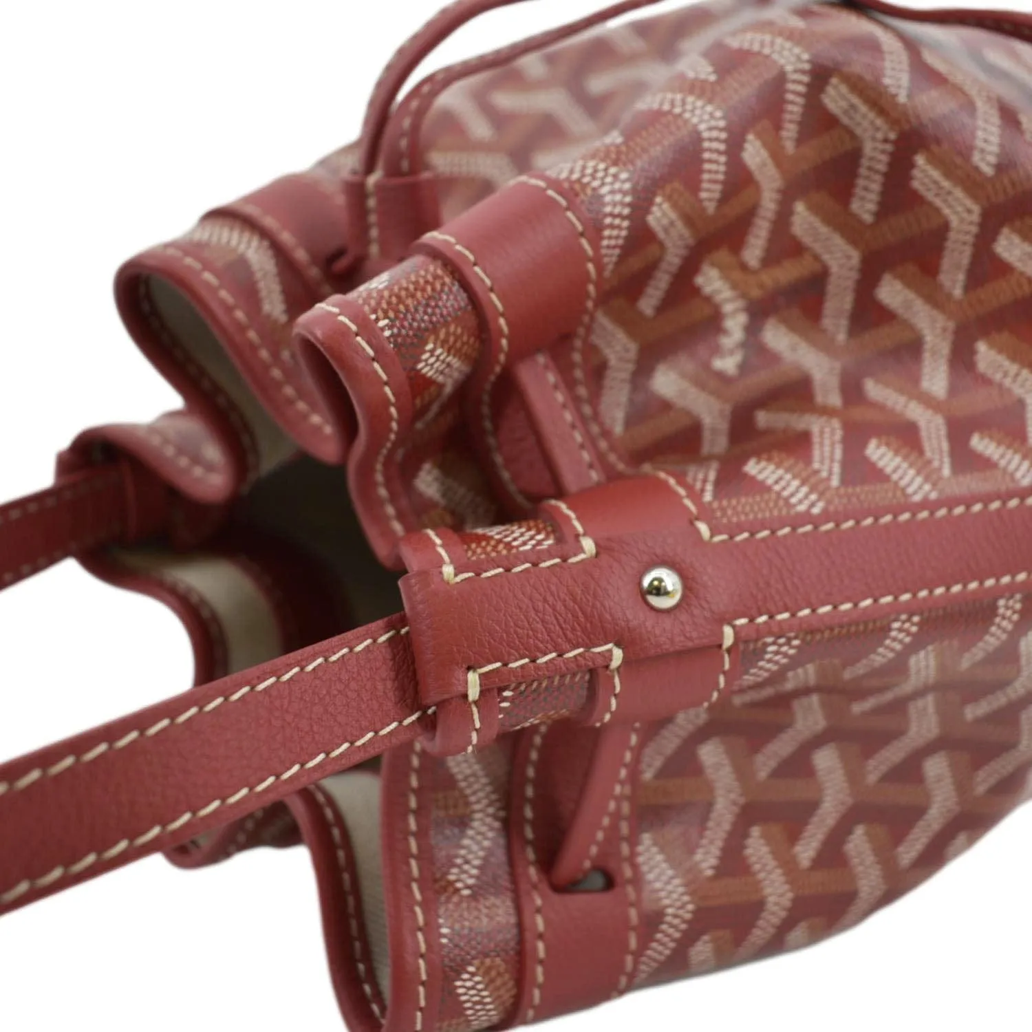GOYARD Petit Flot Canvas Bucket Bag Red