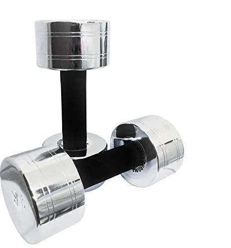 GRT Adjustable Steel Dumbbell 7.5 kg x2 Heavy Duty Chrome Steel Dumbbell Pair.