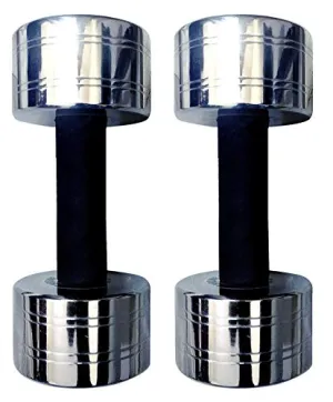 GRT Adjustable Steel Dumbbell 7.5 kg x2 Heavy Duty Chrome Steel Dumbbell Pair.