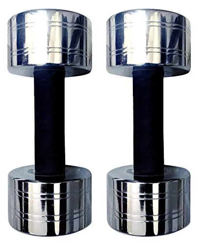 GRT Adjustable Steel Dumbbell 7.5 kg x2 Heavy Duty Chrome Steel Dumbbell Pair.