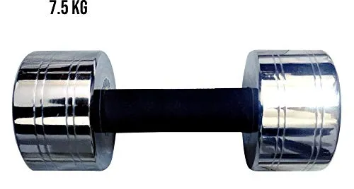 GRT Adjustable Steel Dumbbell 7.5 kg x2 Heavy Duty Chrome Steel Dumbbell Pair.
