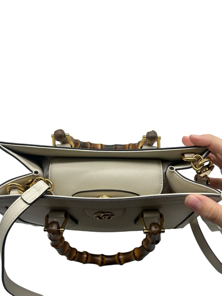 Gucci Cream Diana Leather Mini Tote Leather Women's Purse
