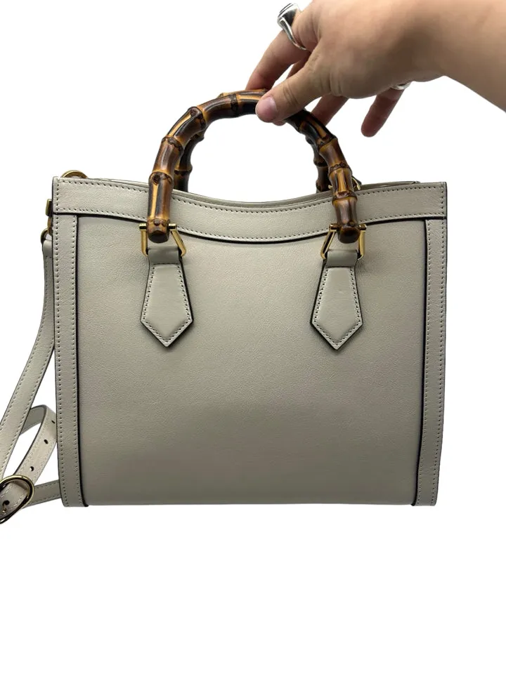 Gucci Cream Diana Leather Mini Tote Leather Women's Purse