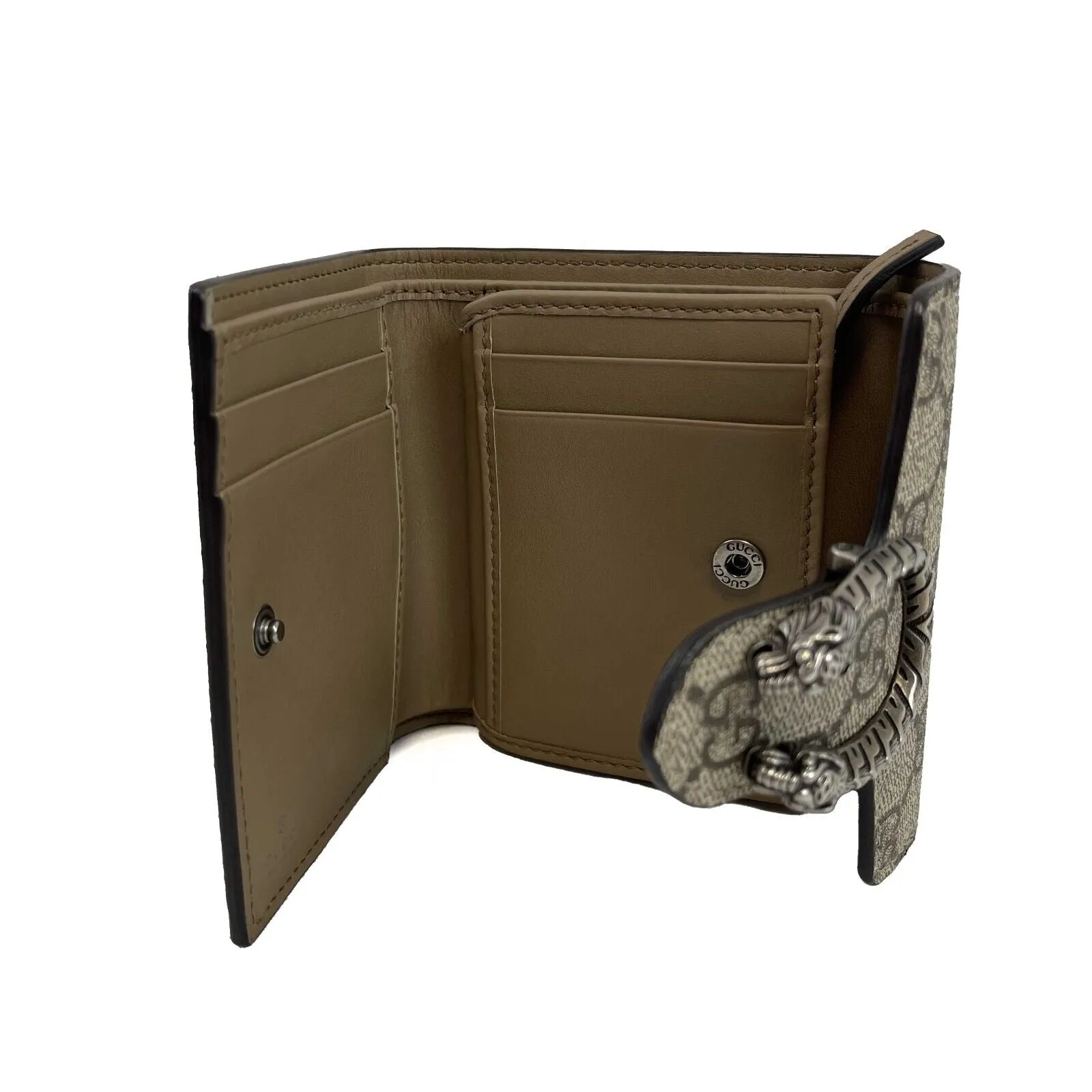 Gucci Dionysus Supreme Card Case Wallet GG Coated Canvas Compact