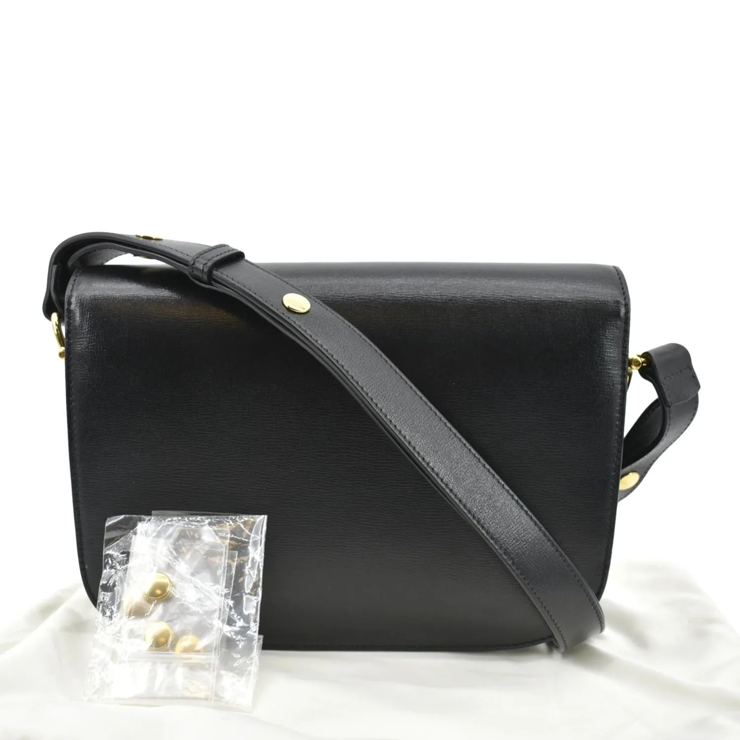 GUCCI Horsebit 1955 Small Leather Shoulder Bag Black 602204