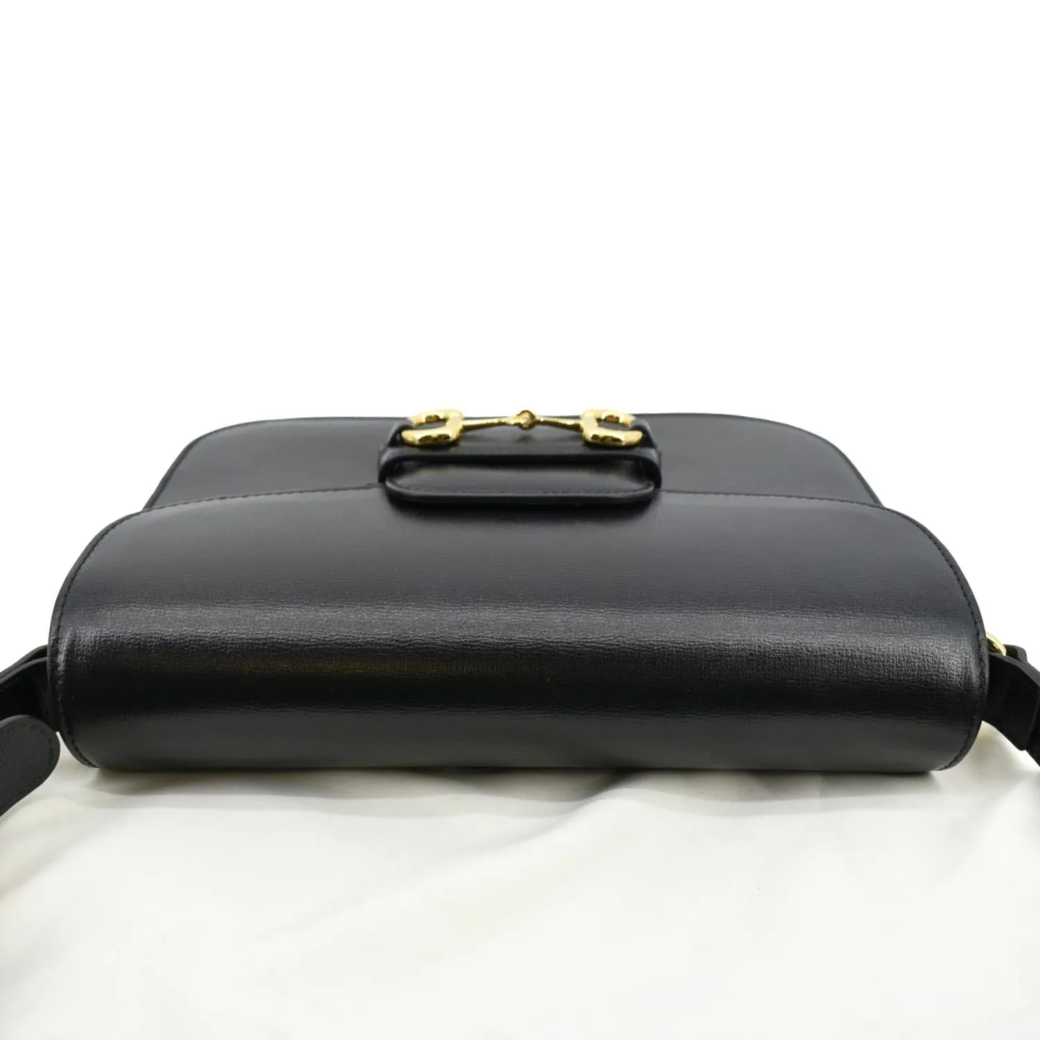 GUCCI Horsebit 1955 Small Leather Shoulder Bag Black 602204