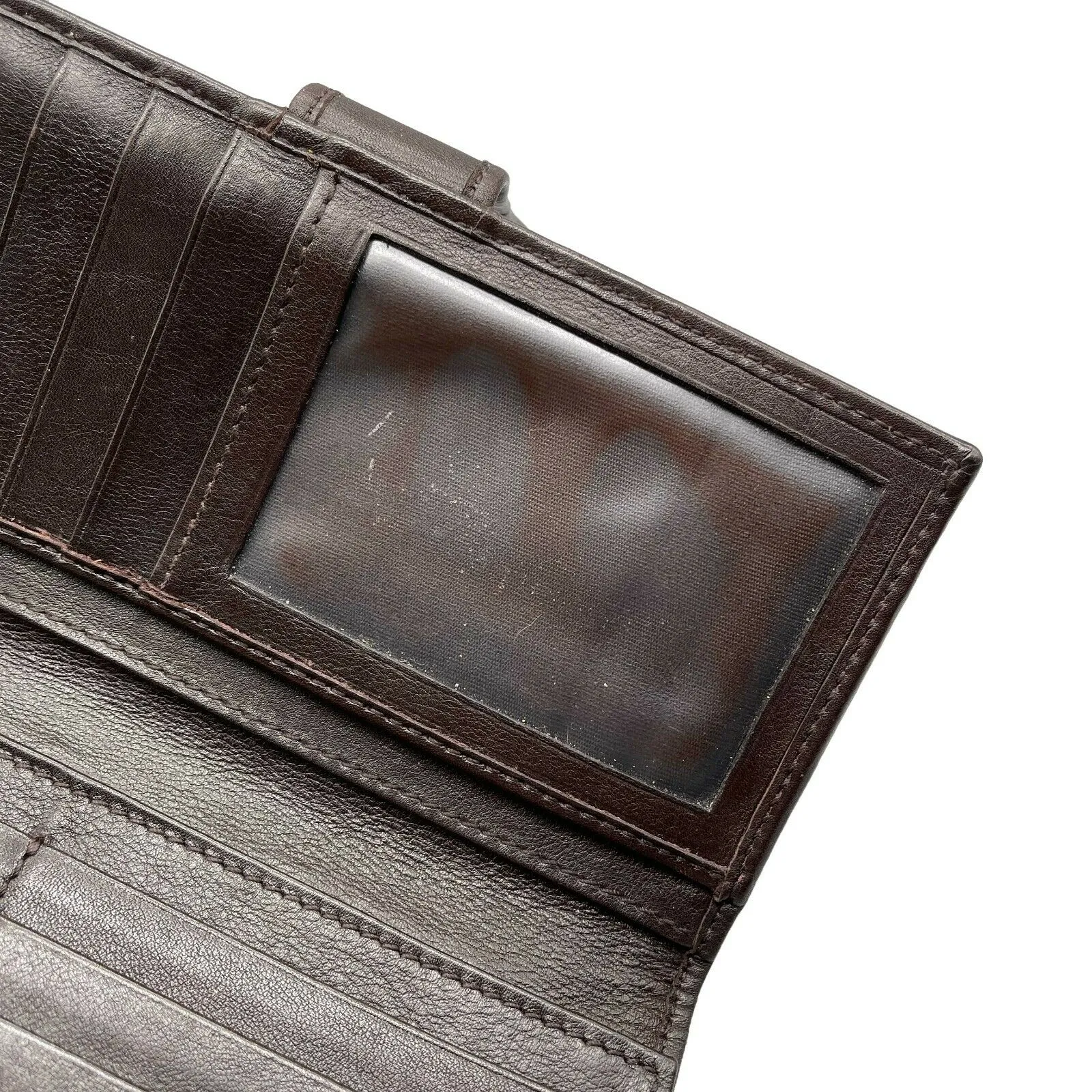 GUCCI - Monogrammed Snap Brown Leather Wallet - Gold GG Logo
