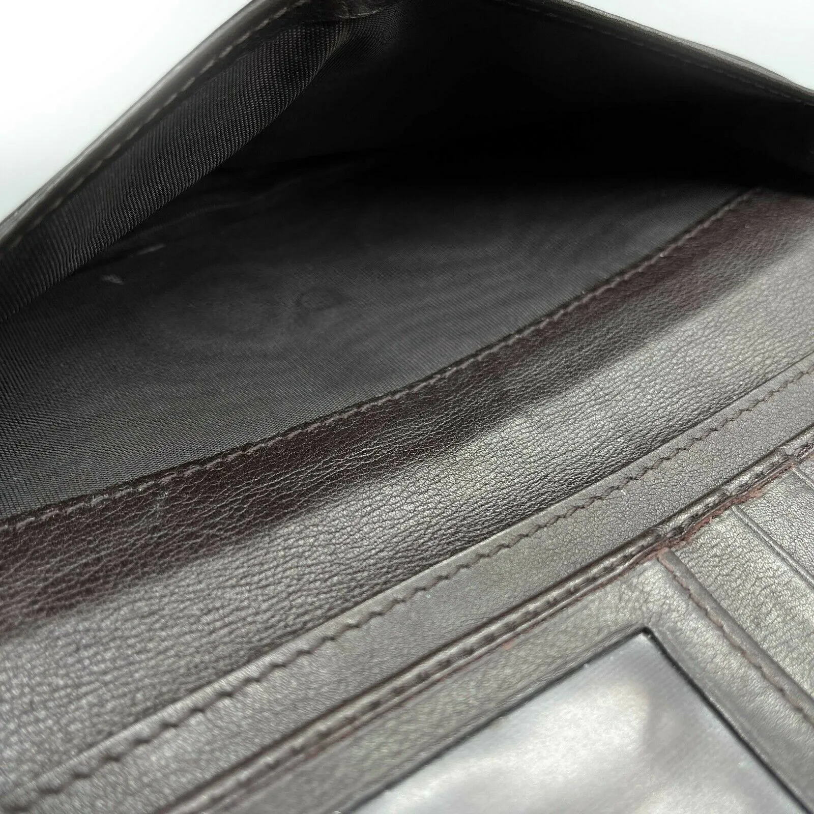 GUCCI - Monogrammed Snap Brown Leather Wallet - Gold GG Logo