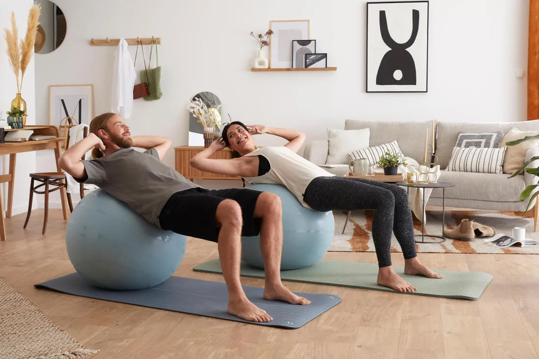 Gym Ball with Pump Included for Quick Inflation/Deflation Size 1/55 cm