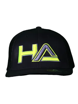 Haterz HA Logo Hat (Black/Neon,Yellow)