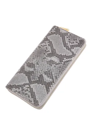 HDG2685 - PYTHON SKIN PRINTED SINGLE ZIPPER WALLET