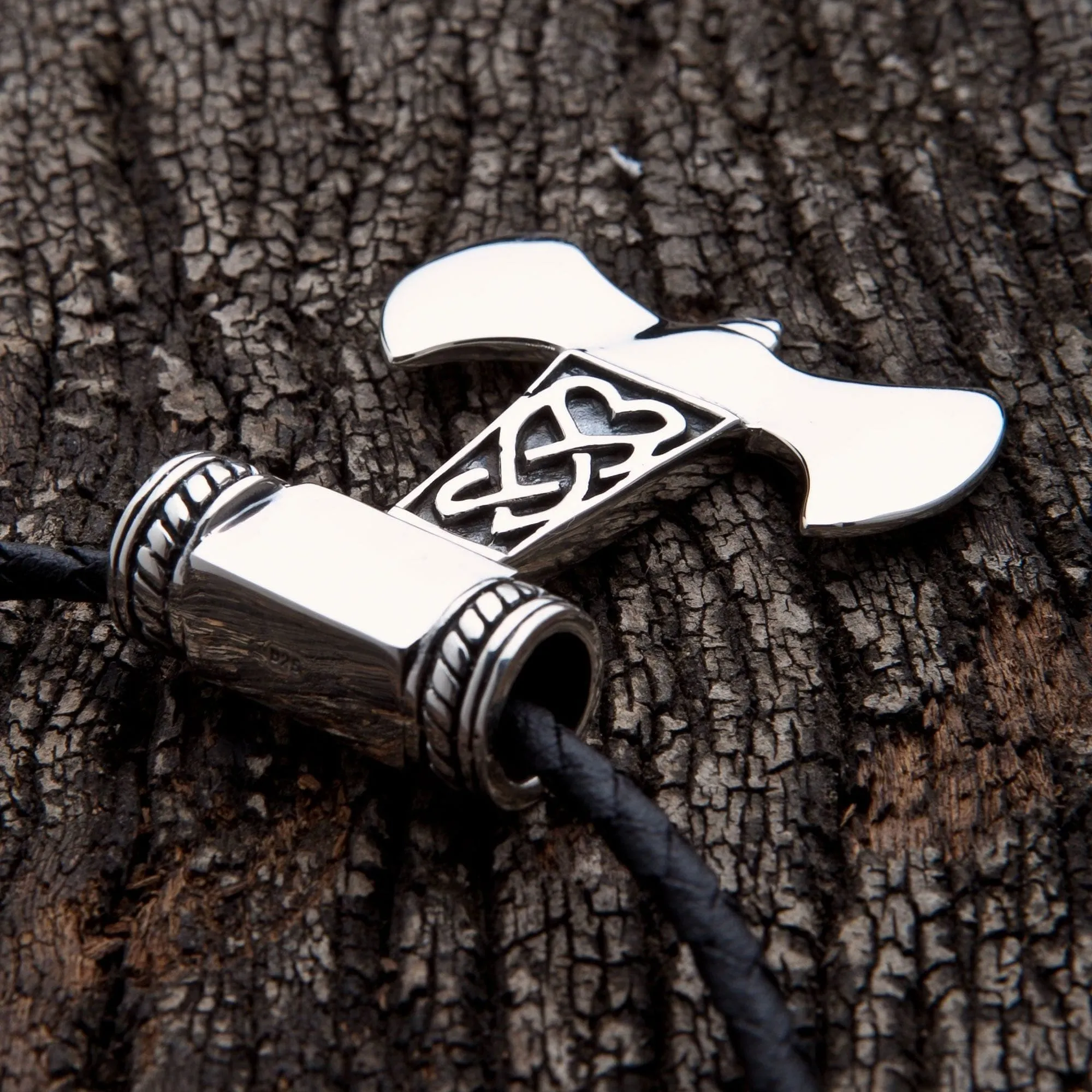 Heavy Thors Hammer Knot Sterling Silver Men's Pendant Necklace