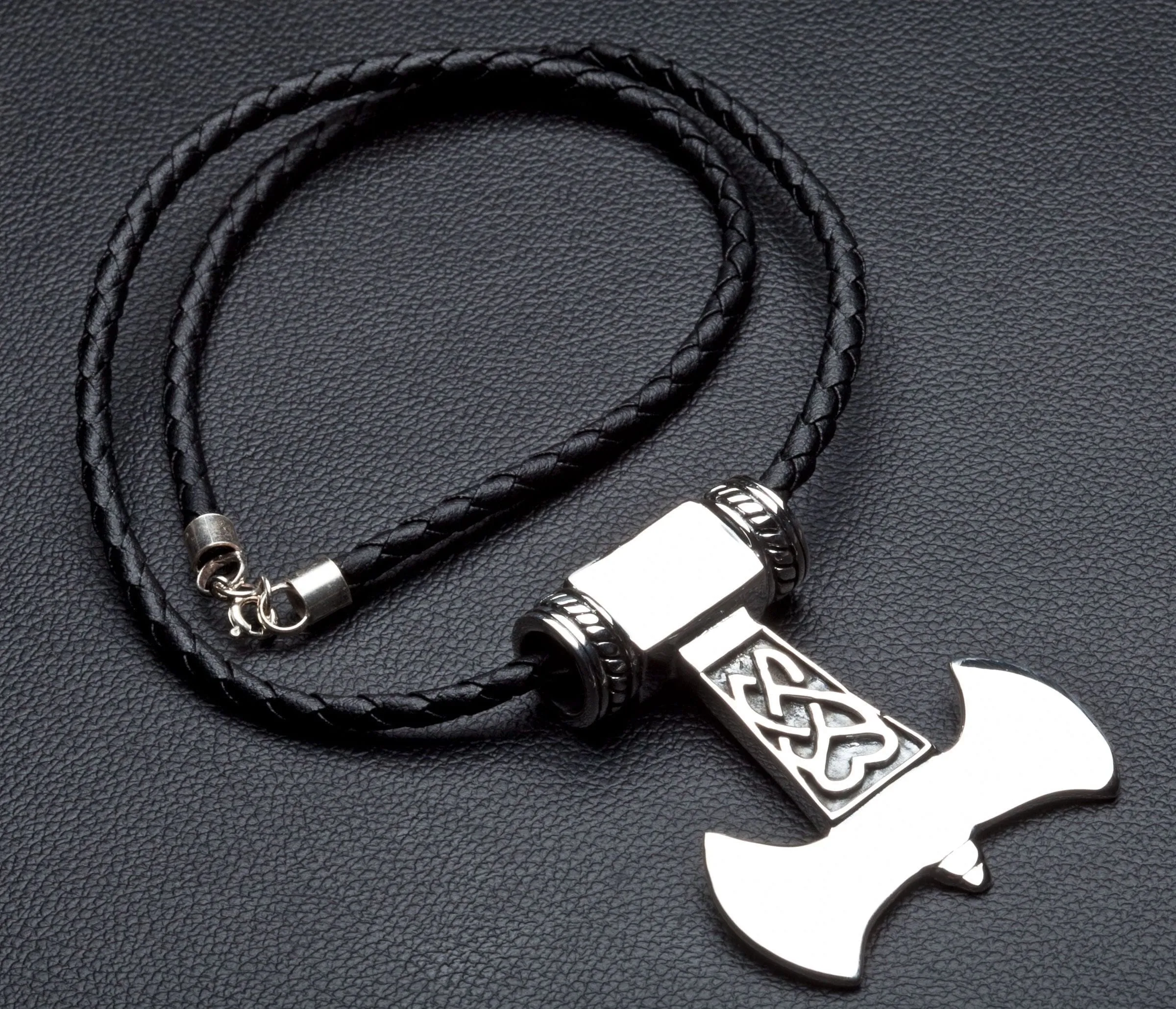 Heavy Thors Hammer Knot Sterling Silver Men's Pendant Necklace