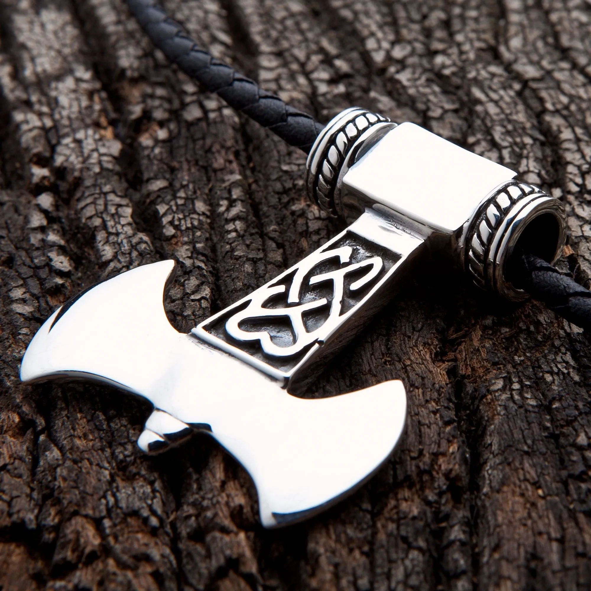 Heavy Thors Hammer Knot Sterling Silver Men's Pendant Necklace