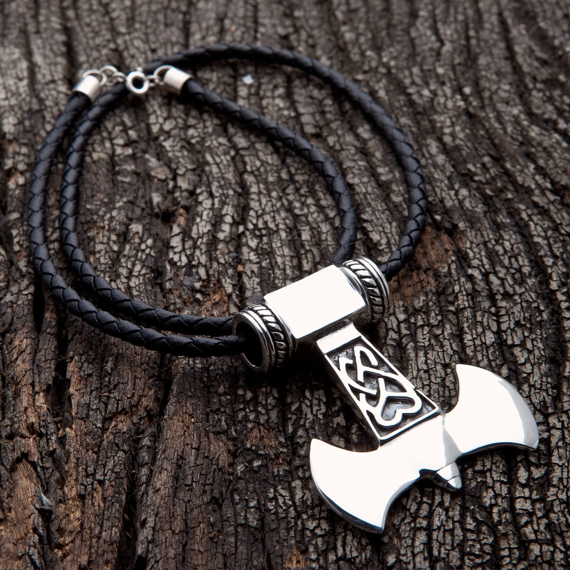 Heavy Thors Hammer Knot Sterling Silver Men's Pendant Necklace