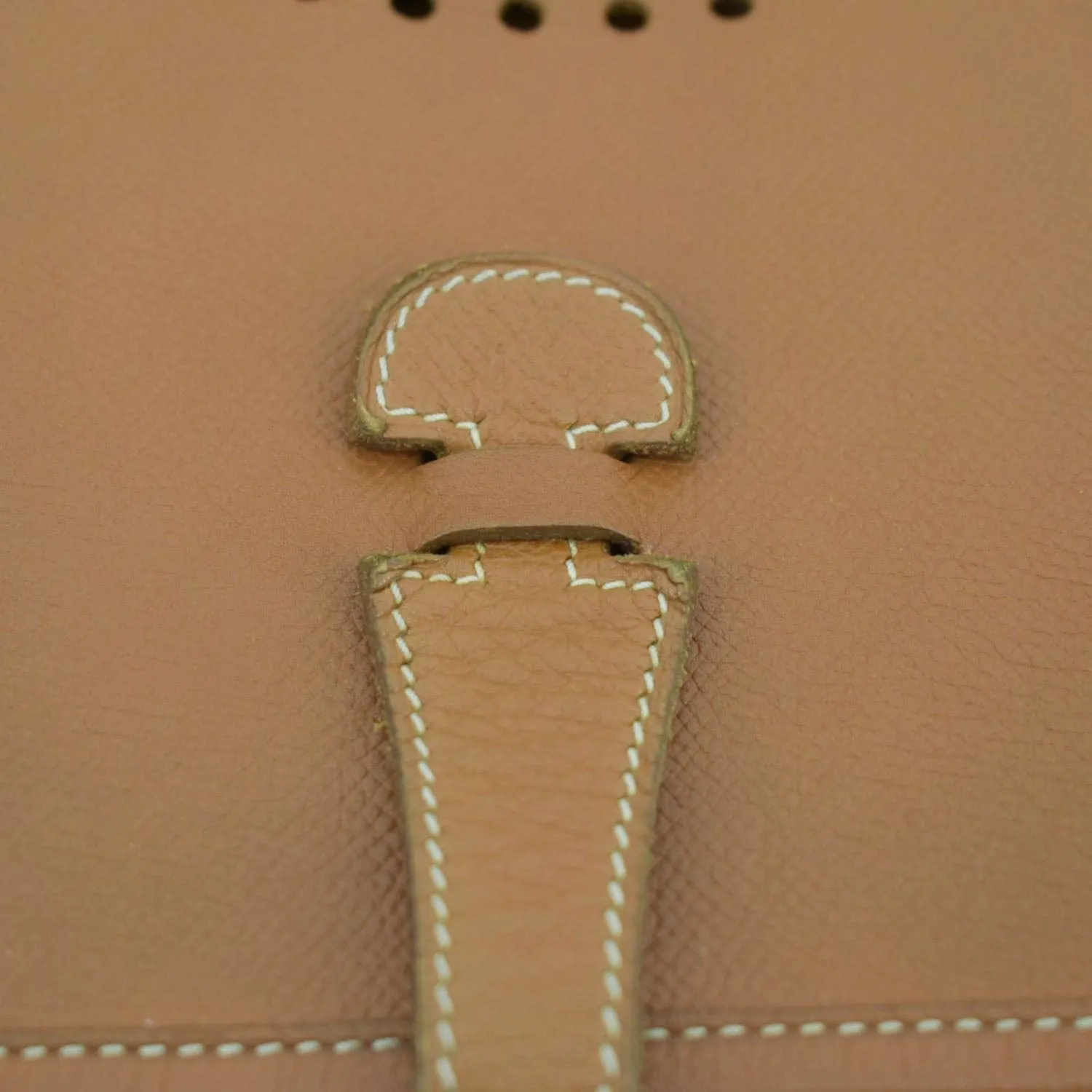 HERMES Evelyne PM III Clemence Leather Crossbody Bag Tan