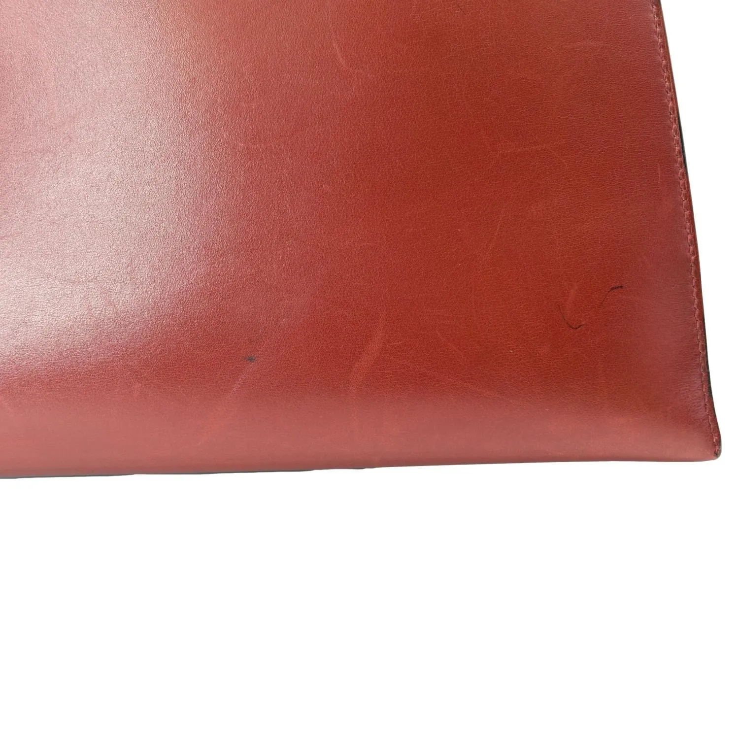 HERMES Vintage Kelly Sellier 32 Box Leather Satchel Bag Red