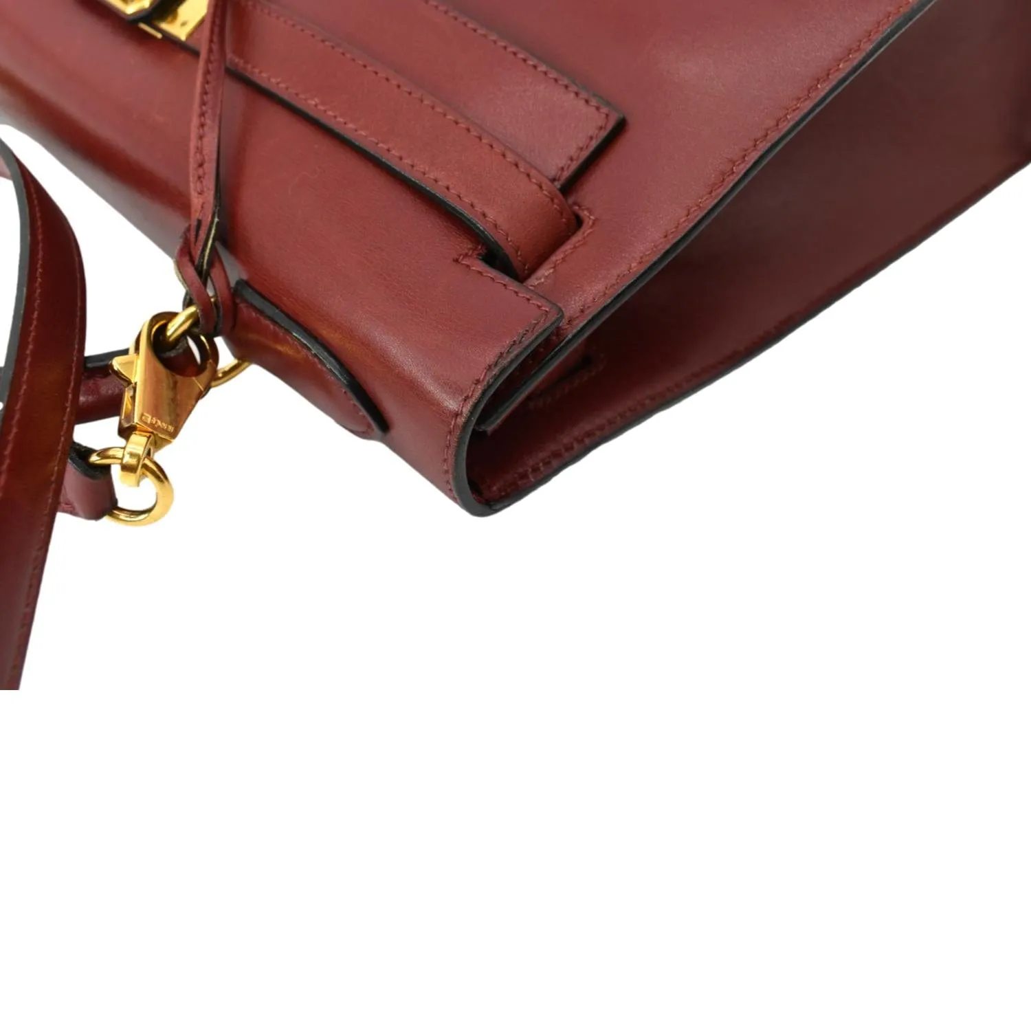 HERMES Vintage Kelly Sellier 32 Box Leather Satchel Bag Red