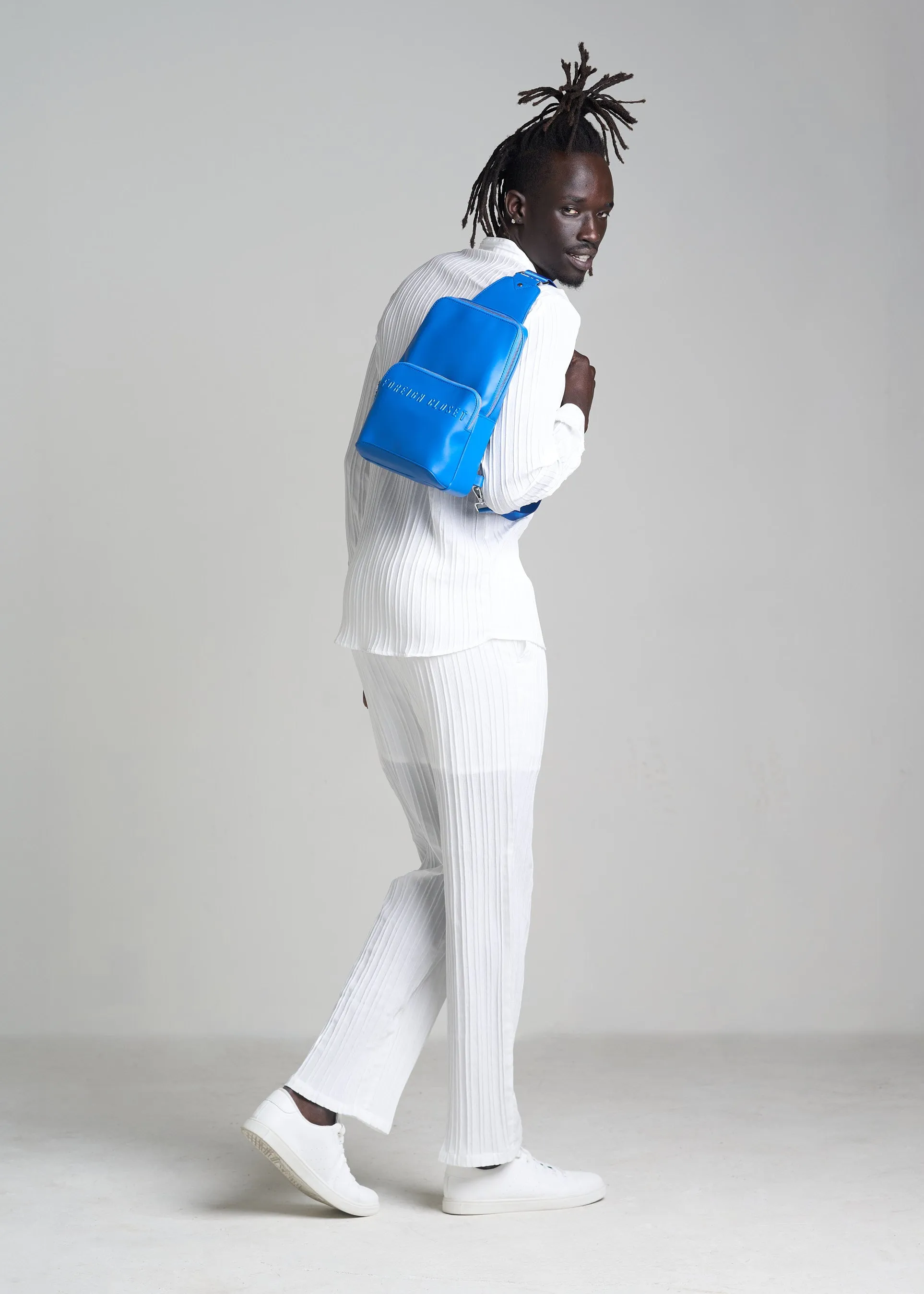 Icon Signature Shoulder Bag - Icy Blue (Orange Lining)