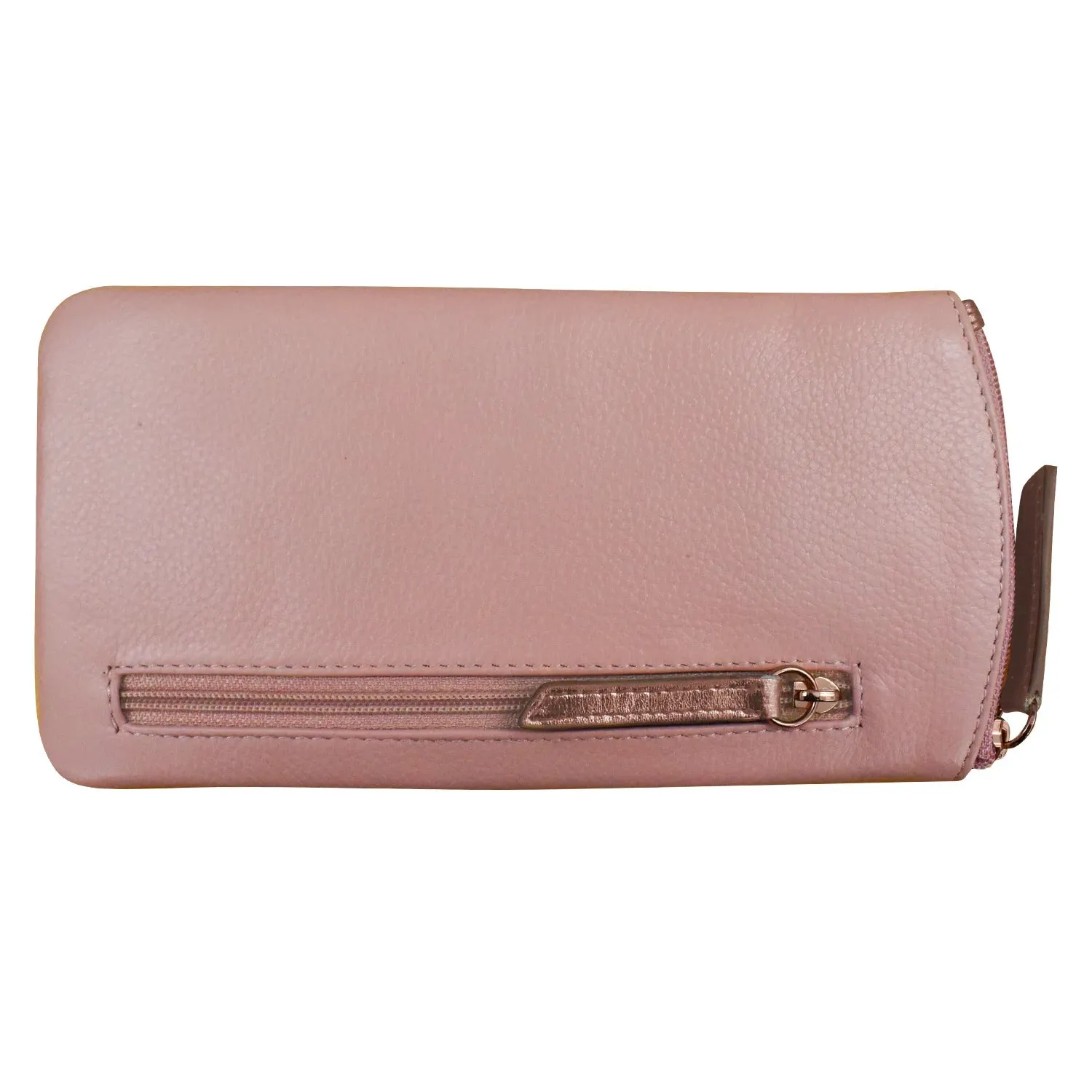 ILI New York Leather Eyeglass Case Zippered Glasses Frame Wallet Blush Rose NEW