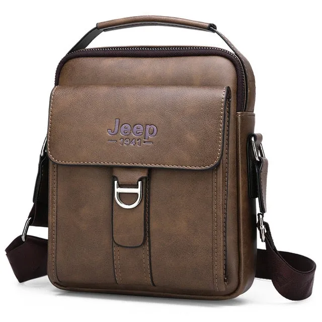 JEEP Bag Men Vintage Shoulder Bag Leather For IPAD/Tablet