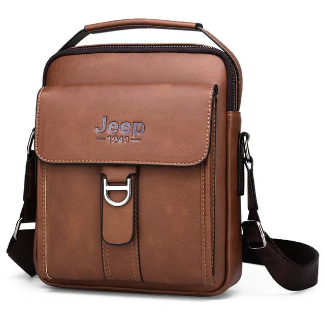 JEEP Bag Men Vintage Shoulder Bag Leather For IPAD/Tablet