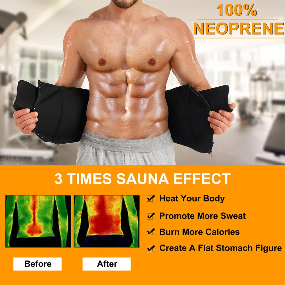 Junlan Men Sweat  Waist Trainer Sauna Belt