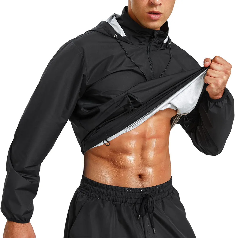 Junlan Men Sweat Workout Sauna Hoodie