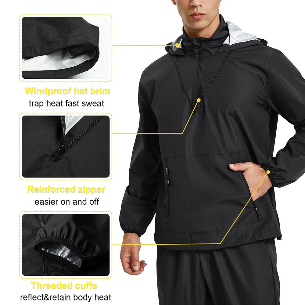 Junlan Men Sweat Workout Sauna Hoodie