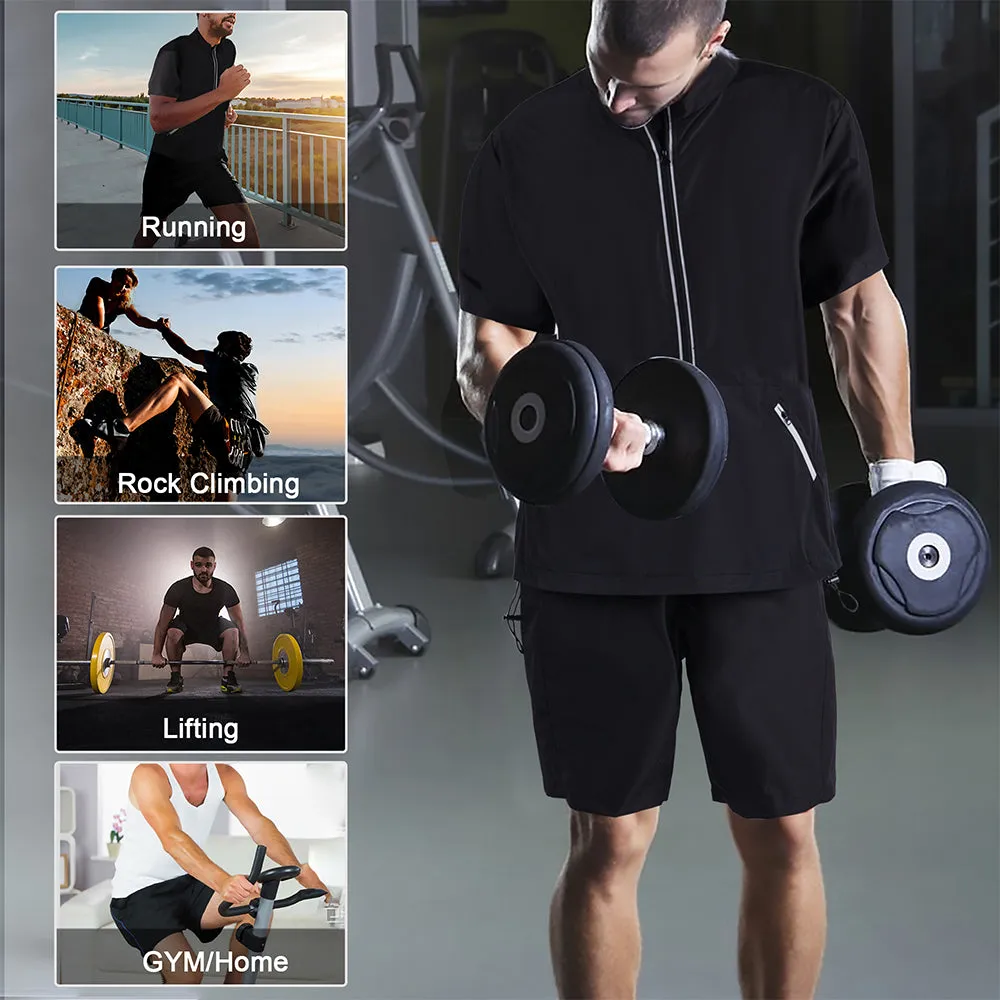 Junlan Men Weight Loss Workout Sauna Sweat Shorts