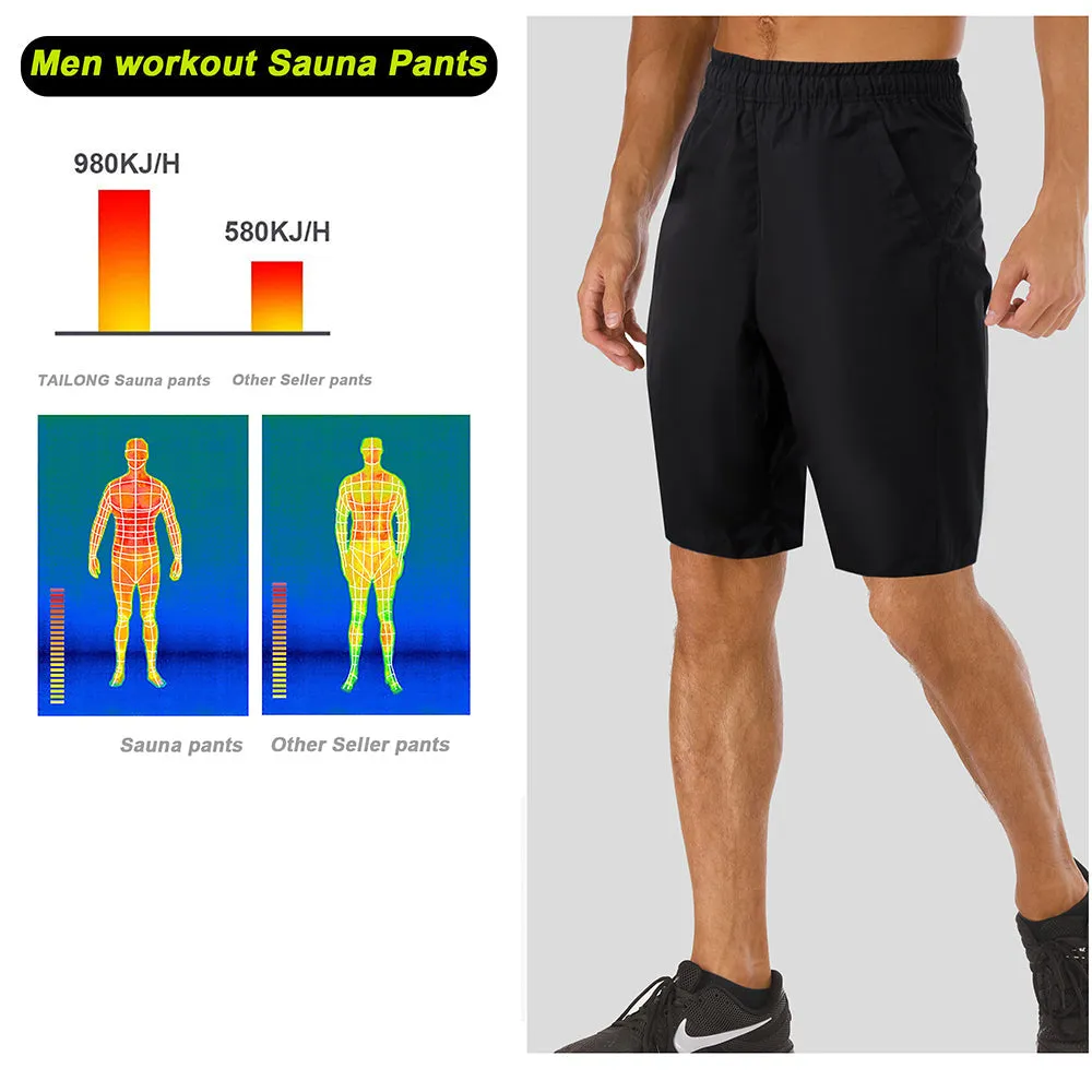 Junlan Men Weight Loss Workout Sauna Sweat Shorts