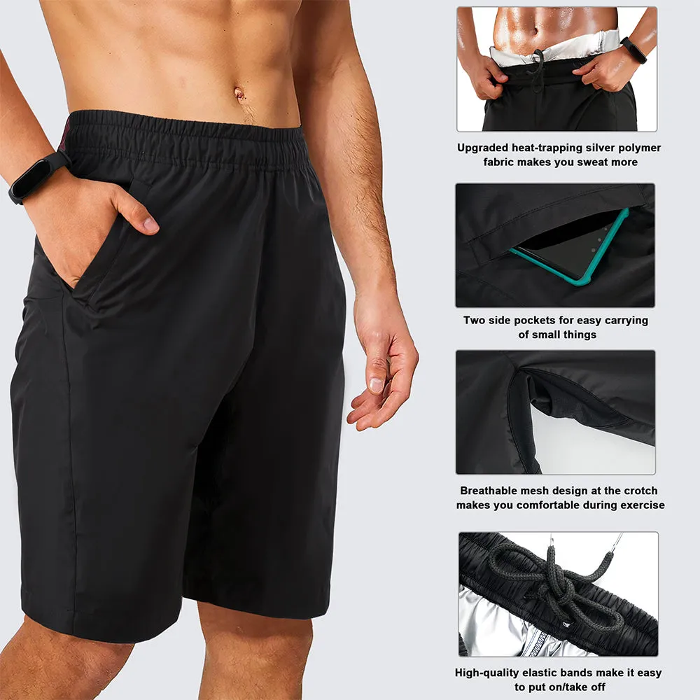 Junlan Men Weight Loss Workout Sauna Sweat Shorts