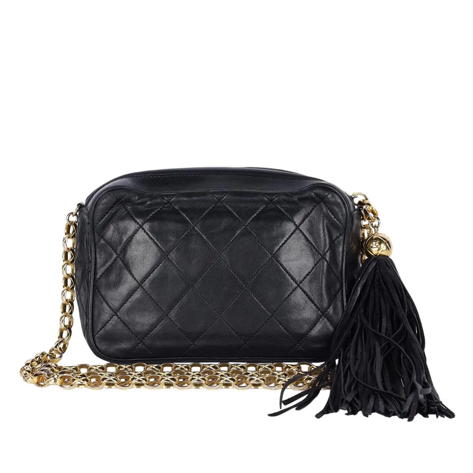 Lambskin Leather Camera Crossbody Bag