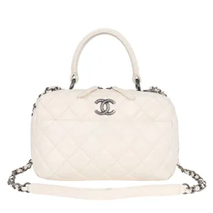 Lambskin Quilted Top Handle Vanity Case