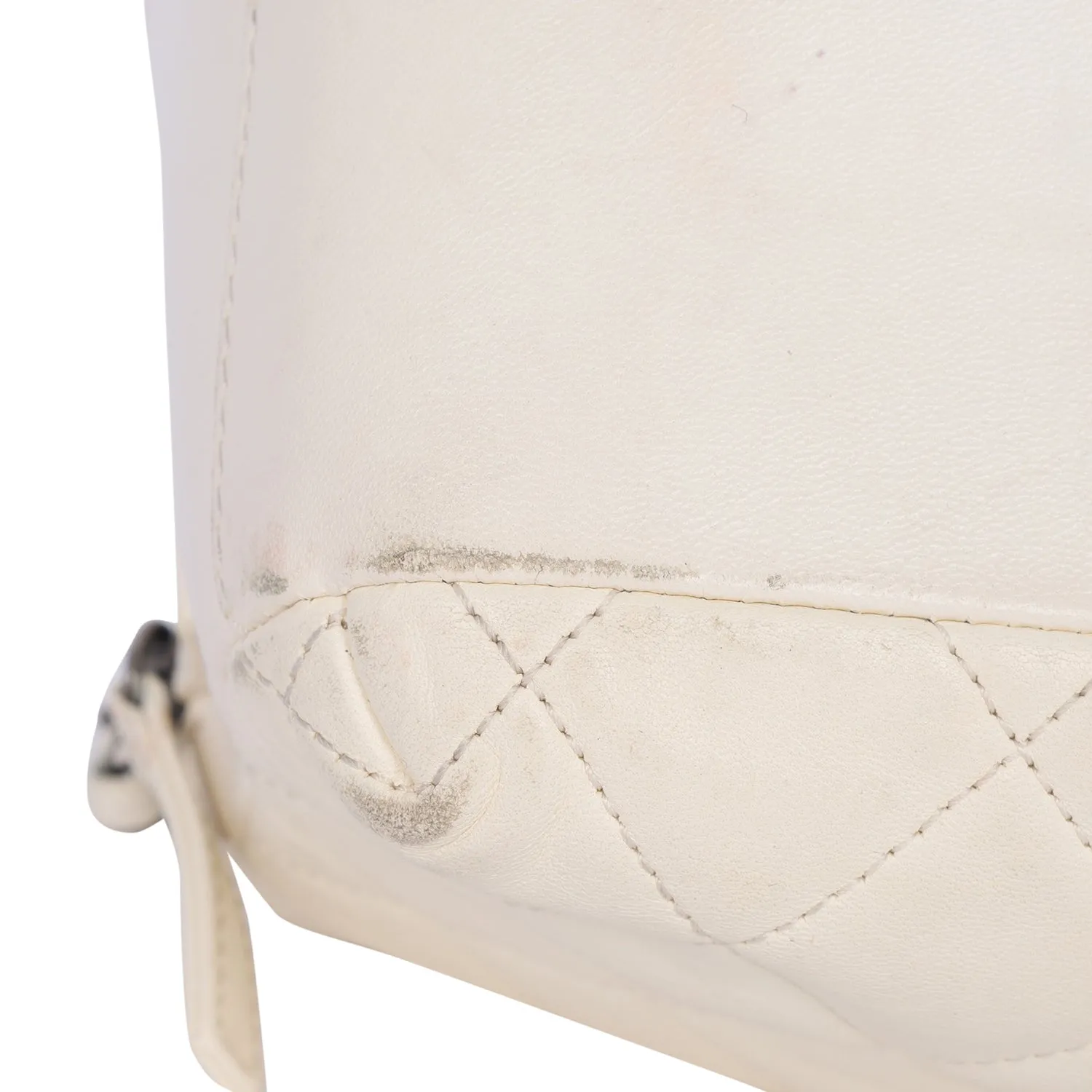 Lambskin Quilted Top Handle Vanity Case