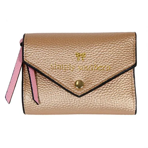 Leather Triwallet Gold