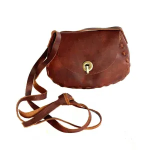 Leather Woman Handbag Dark Red Cross Long Cord