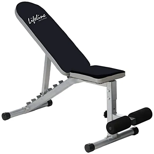 Lifeline Fitness HG-005 Home Gym with LB-311 Adjustable Bench (8 Levels), Multipurpose All in One Home Gym Workout Combo