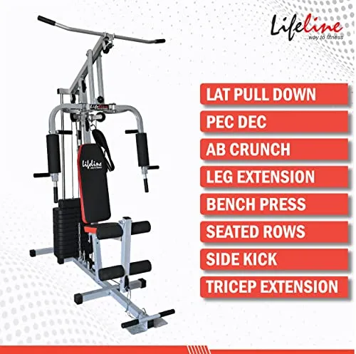 Lifeline Fitness HG-009 Home Gym with 60kg Weight Stack, AB Crunch, LAT Pulldown, Chest Press,